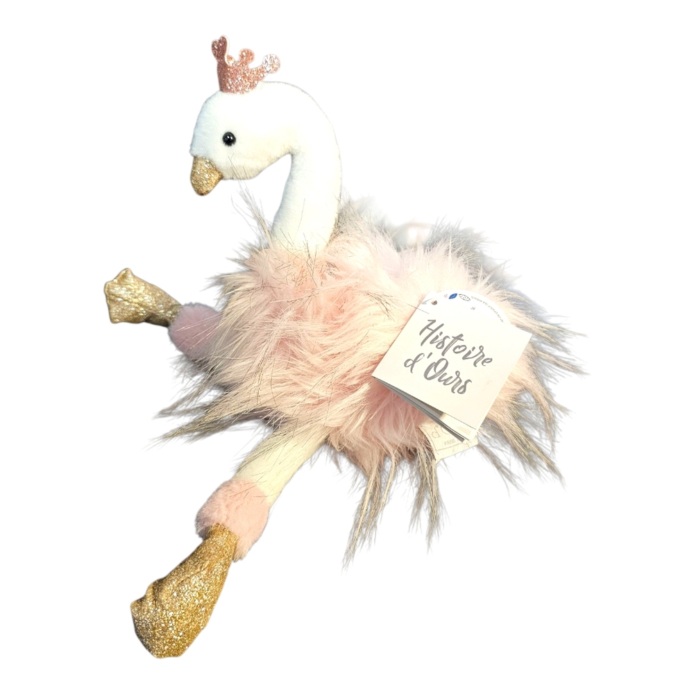 Histoire d' Ours Stuffed Princess Flamingo Signature Collection Sparkly Plush